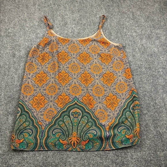 CAbi Tops - CABI Women’s Arabesque Cami Blouse Tank Top Style # 3082 Orange/grey/teal Medium
